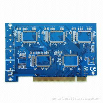 Blue PCB Board with Gold Fingers Used for Computers